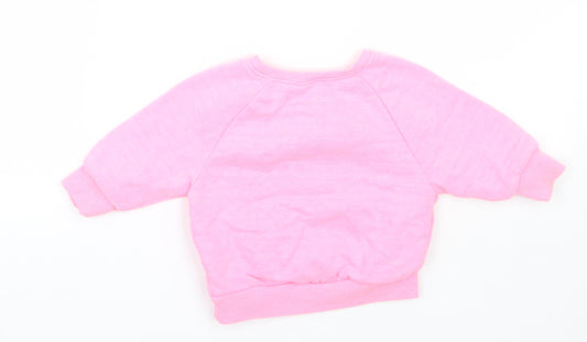 NEXT Girls Pink Pullover Jumper Size 3-6 Months