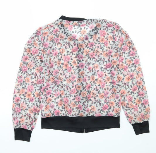 F&F Womens Black Floral Jacket Size 8