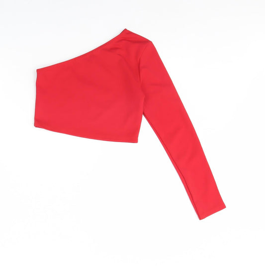 Misspap Womens Red Basic Blouse Size S