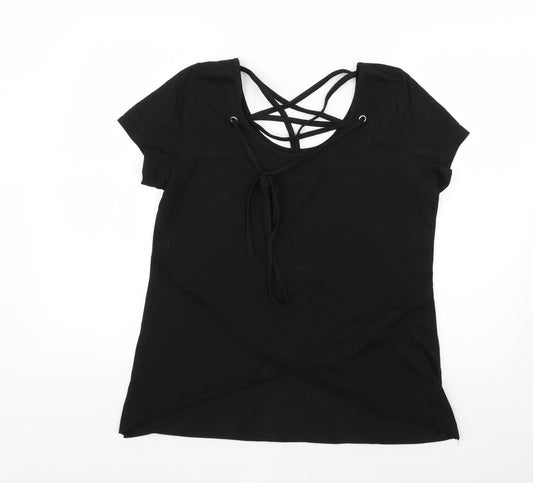 fancy cube Womens Black Basic T-Shirt Size XL