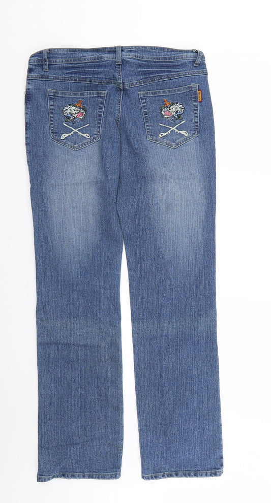 Swallow jeans Womens Blue Geometric Skinny Jeans Size 2XL L31 in