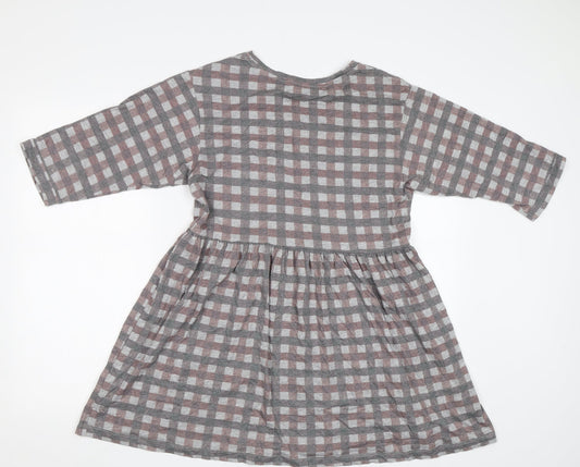 Topshop Womens Grey Check Fit & Flare Size 10