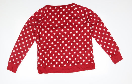 M&S Womens Red Pyjama Top Size 14 - starry