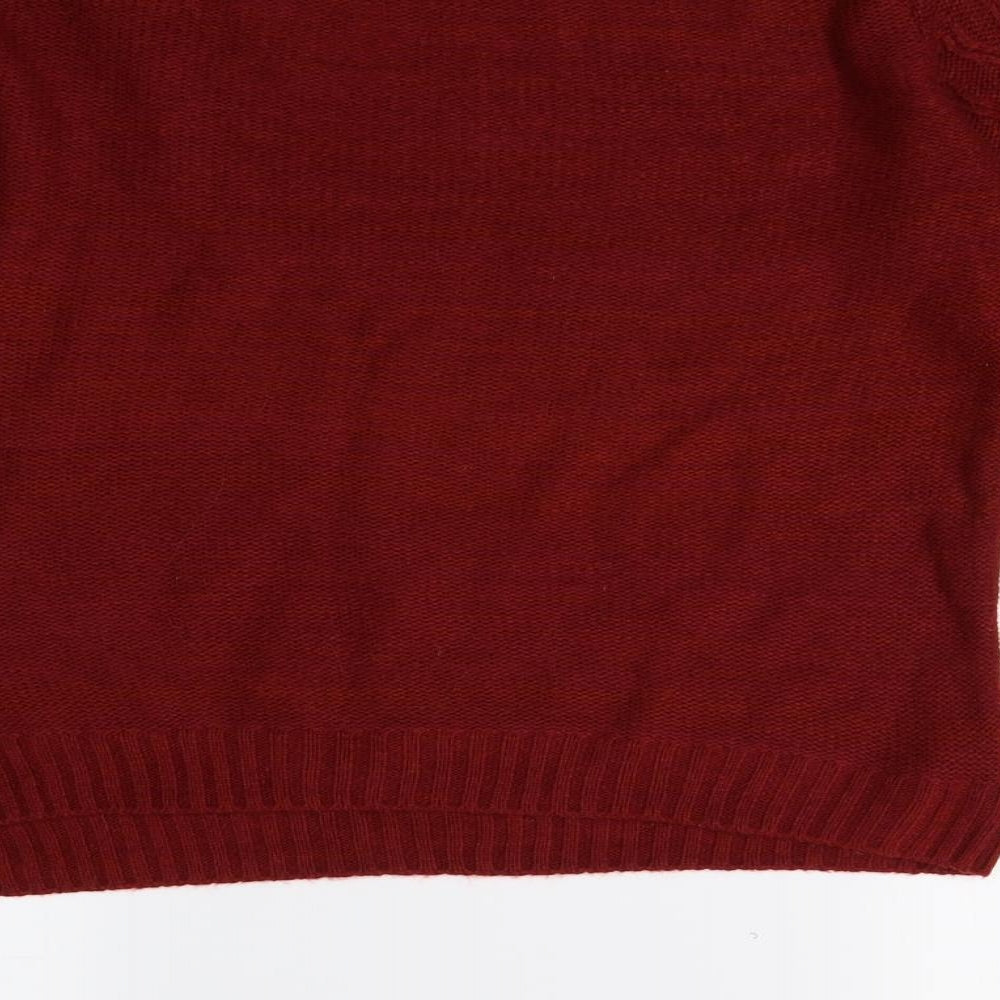 Matalan Womens Red Knit Pullover Jumper Size M