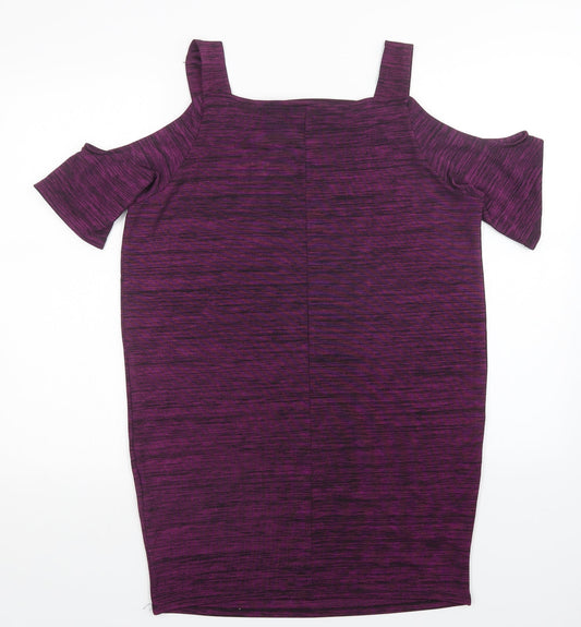 So Fabulous Womens Purple Basic Blouse Size 14