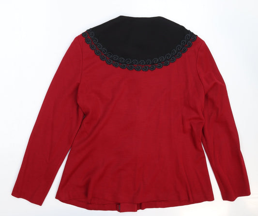 Alexa Womens Red Knit Jacket Coatigan Size 18