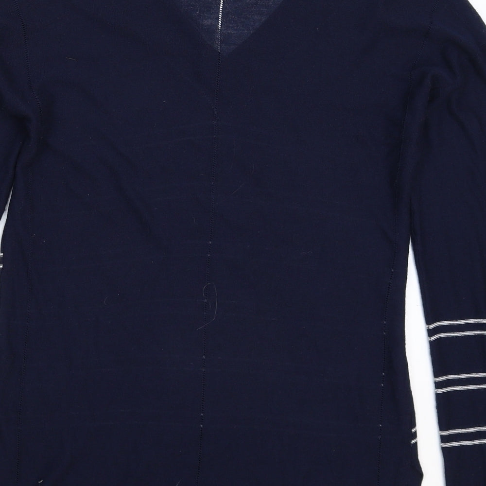 NEXT Womens Blue Striped Knit Pullover Jumper Size 10