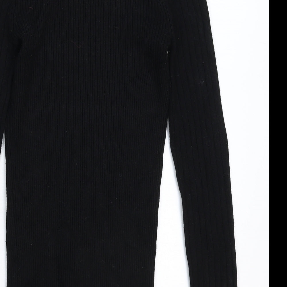 New Look Womens Black Knit Pullover Jumper Size 8