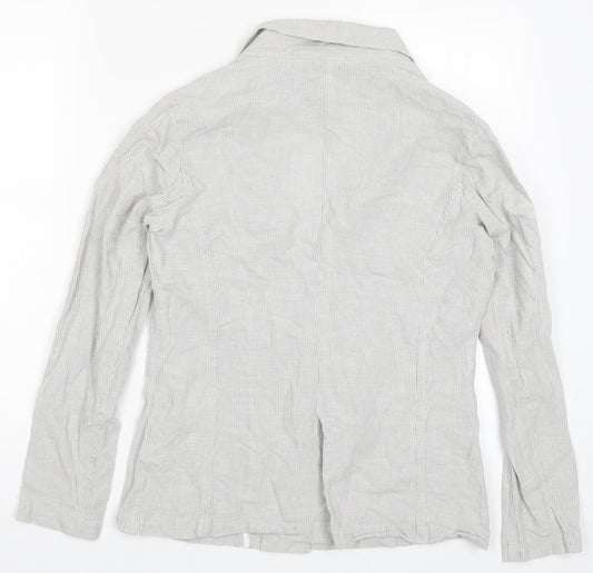 Marks and Spencer Womens Grey Striped Jacket Size 10