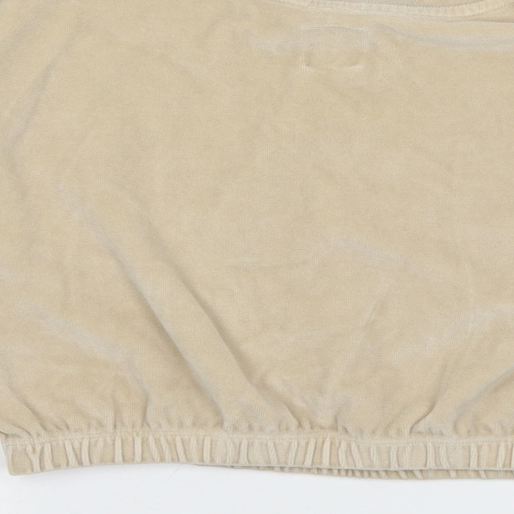 George Girls Beige Velvet Pullover Sweatshirt Size 8-9 Years - Merry Christmas