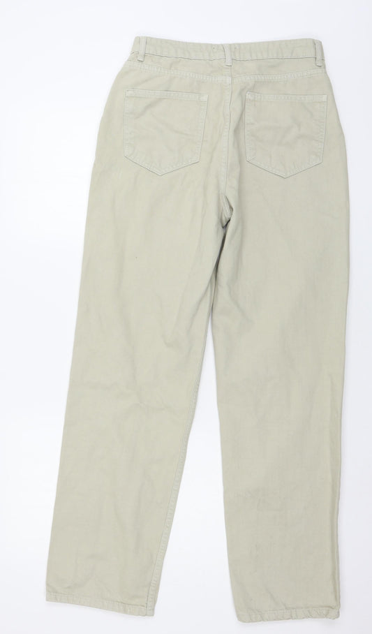 PRETTYLITTLETHING Womens Beige Denim Straight Jeans Size 10 L29 in