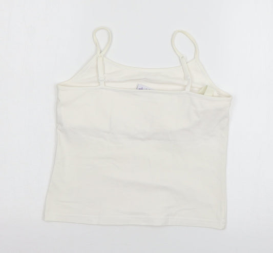 Papaya Womens White Jersey Basic Tank Size 14