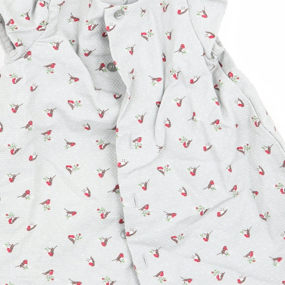 Brand and care label for m girls’ grey fit & flare, size 0-3, months