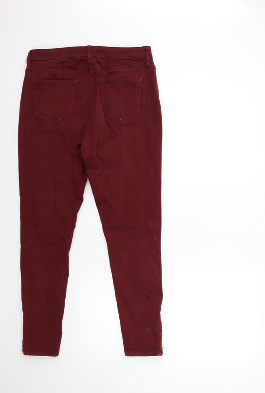 Preworn Womens Red Denim Skinny Jeans Size 30 in L29 in