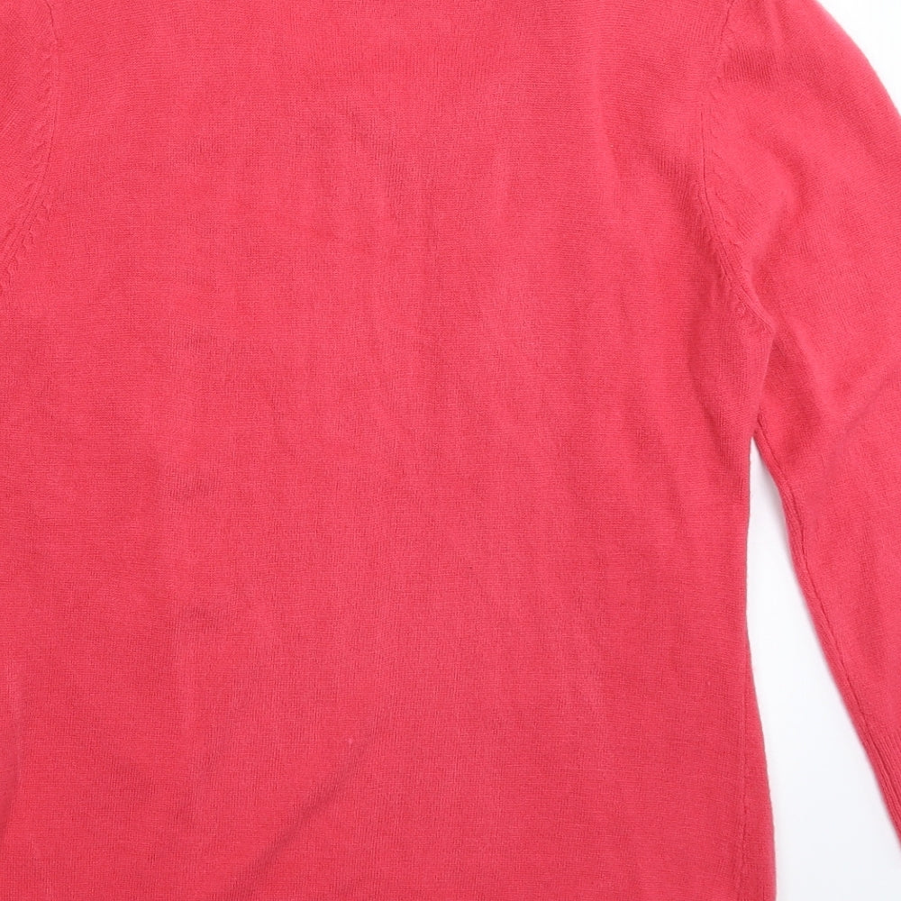 Klass Womens Pink Knit Pullover Jumper Size L
