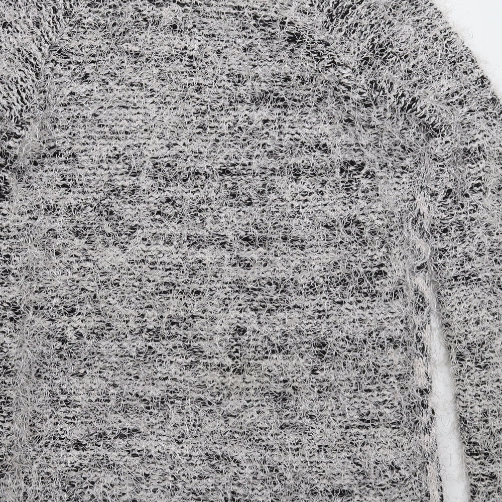 River Island Womens Silver Geometric Knit Pullover Jumper Size 10