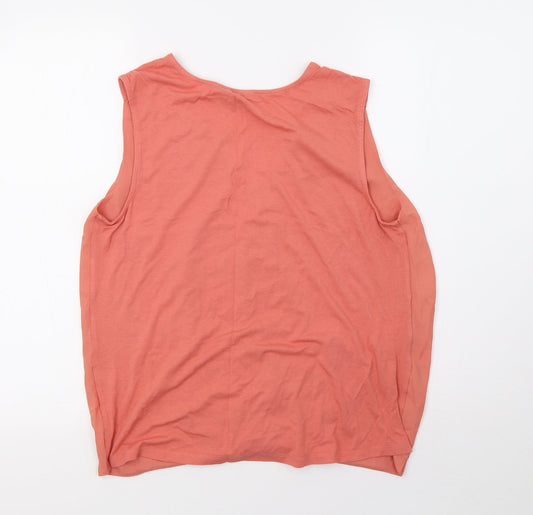 Select Womens Orange Basic Tank Size 12