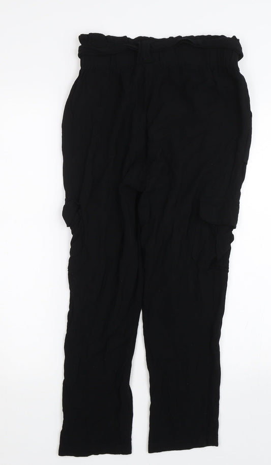 Chocolate USA Womens Black Capri Trousers Size S L21.5 in