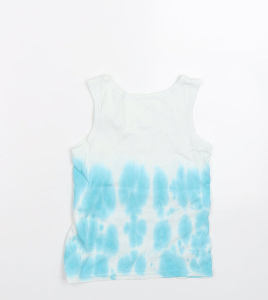 M&S Boys Blue Basic Tank Size 6-7 Years