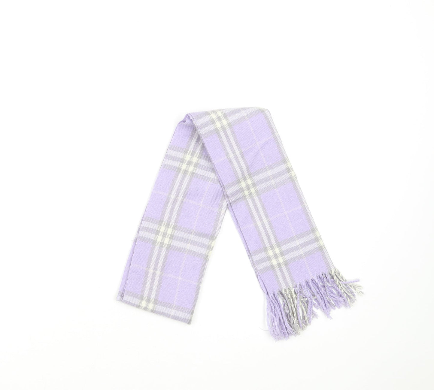 Preworn Womens Purple Check Scarf