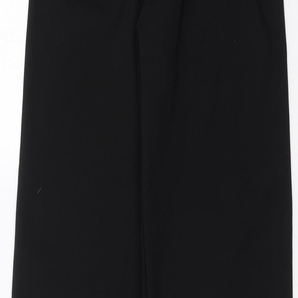 Brand and care label for Miss Selfridge women’s black trousers, size UK 10, 31-inch leg