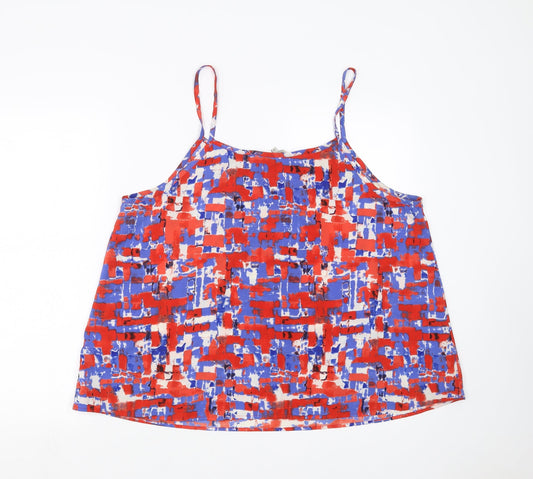Peacocks Womens Blue Geometric Camisole Blouse Size 20