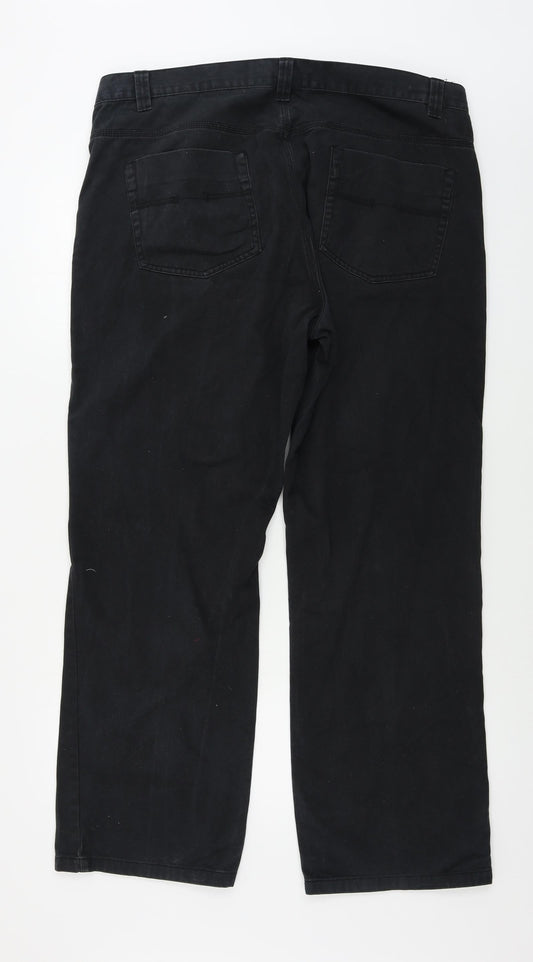 M&Co Womens Black Straight Jeans Size 40 in L31 in