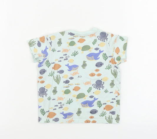 H&M Boys Blue Animal Print Basic T-Shirt Size 12-18 Months