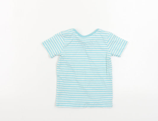 George Boys Blue Striped Basic Blouse Size 12-18 Months