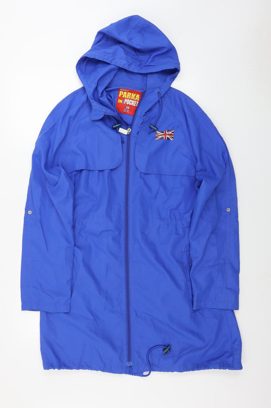 Denim & Co. Mens Blue Parka Coat Size XS