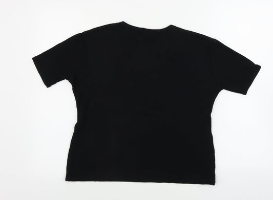 jadios look Womens Black Basic T-Shirt Size L