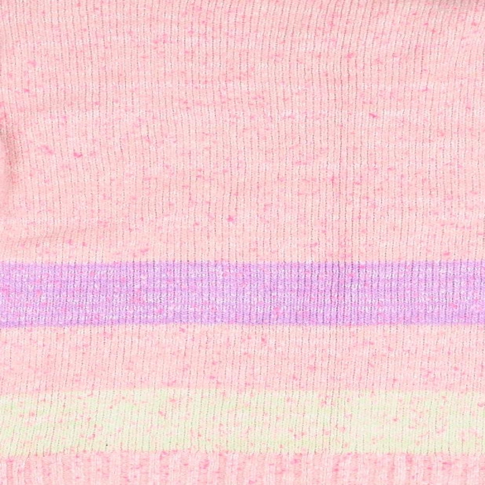 Nutmeg Womens Pink Striped Pullover Jumper Size 12