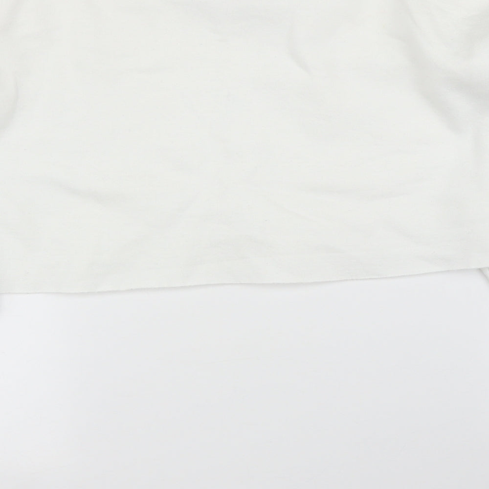 PRETTYLITTLETHING Womens White Pullover Jumper Size M - Cropped