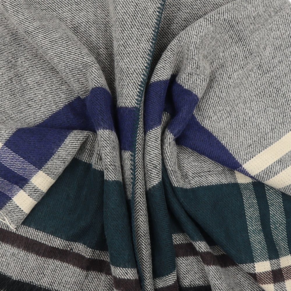Preworn Womens Grey Plaid Cape Jumper One Size