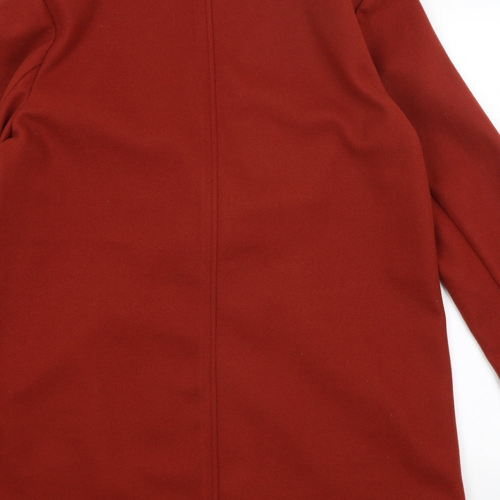 Brand and care label for Papaya women’s red overcoat coat, size UK 14