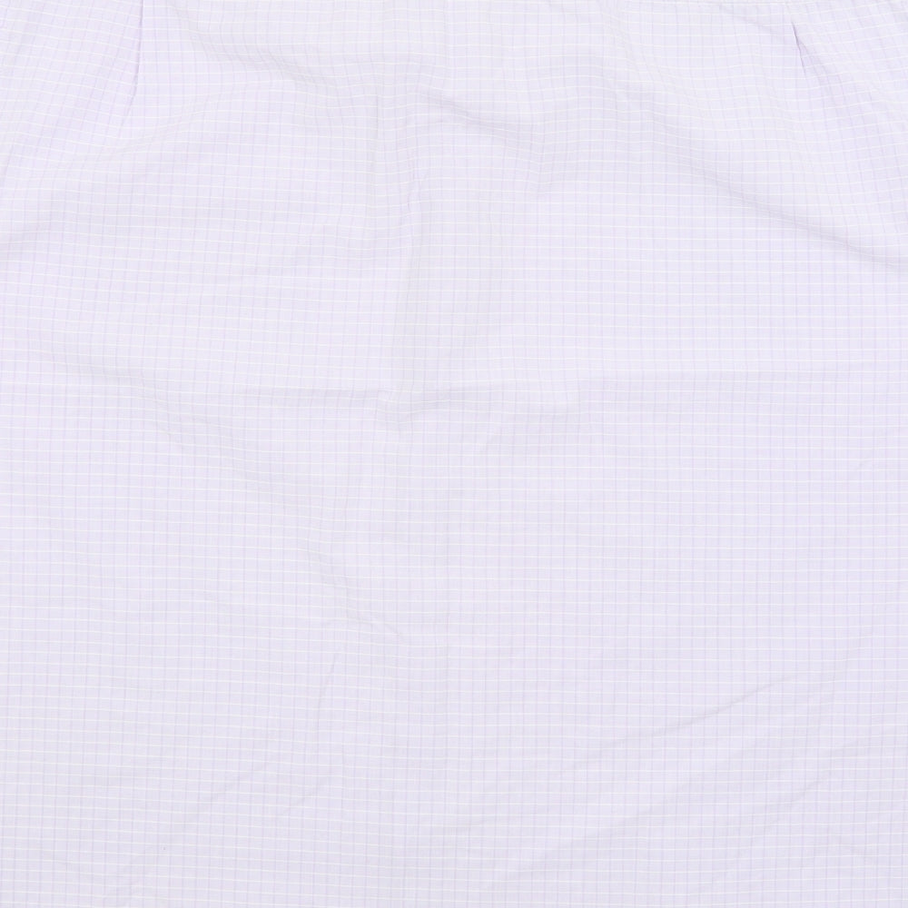 Debenhams Mens Purple Check Button-Up Size 16.5