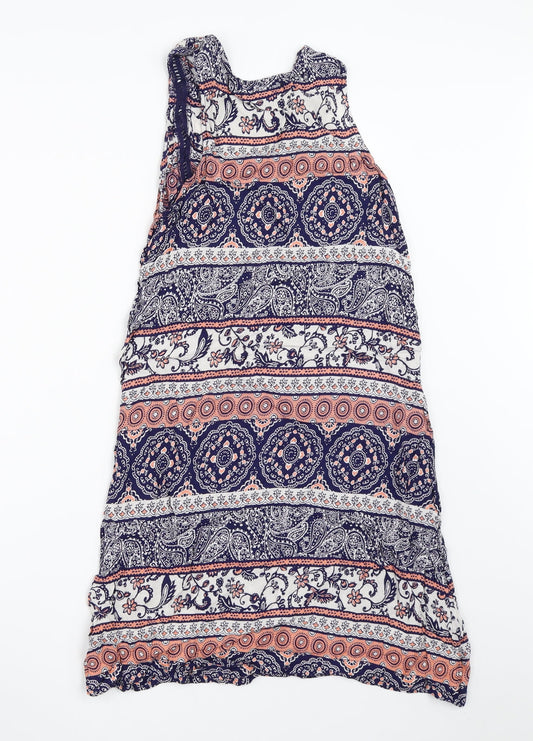 Atmosphere Womens Blue Geometric Tank Dress Size 8