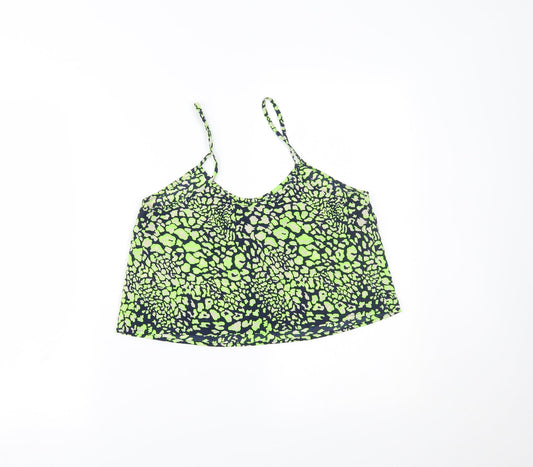 Topshop Womens Green Camouflage Cropped Tank Size 8