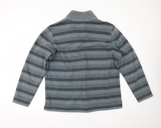 Marks and Spencer Mens Blue Striped Pullover Jumper Size XL