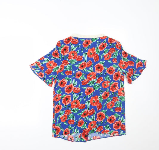 Papaya Womens Multicoloured Floral Basic Button-Up Size 10