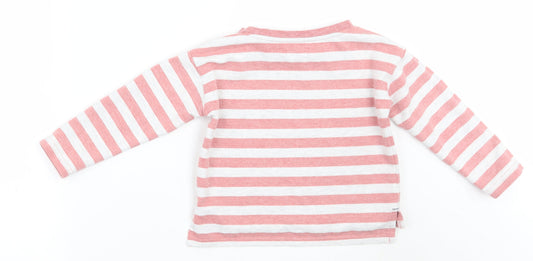 Lily & dan Boys White Striped Pullover Jumper Size 5-6 Years