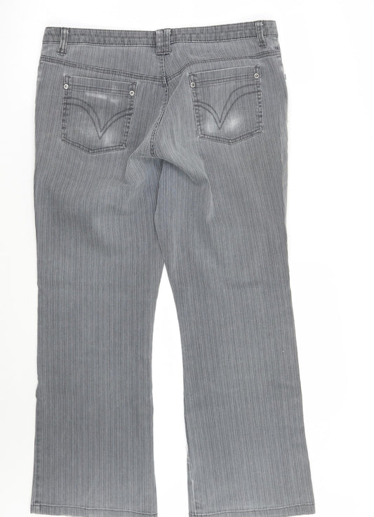 Papaya Womens Grey Straight Jeans Size 14 L26 in