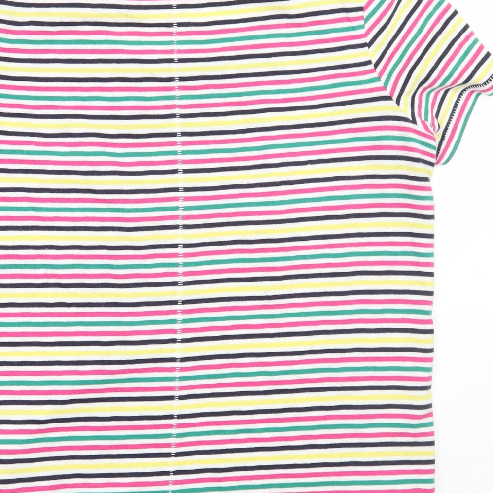 NEXT Womens White Striped Basic T-Shirt Size 8