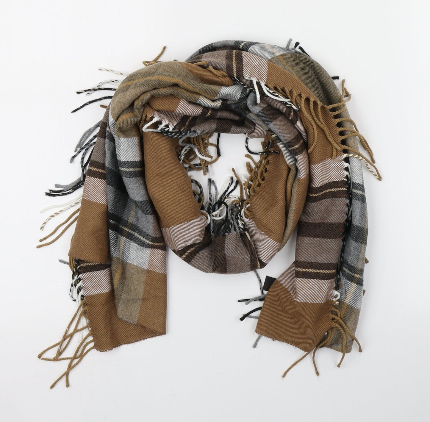 Marks and Spencer Unisex Multicoloured Plaids & Checks Scarf One Size