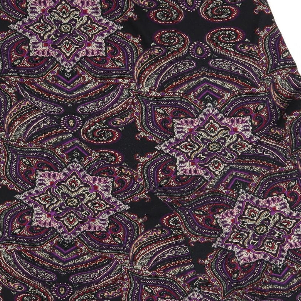 M&S Womens Black Fair Isle A-Line Skirt Size 10