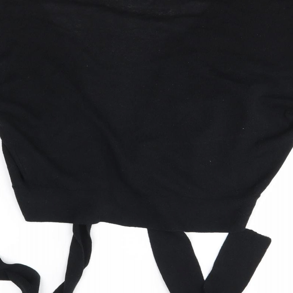 just elegance Womens Black Cardigan Jumper Size M - ties