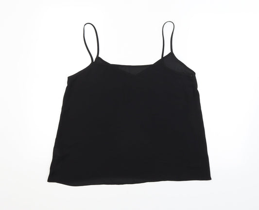 Preworn Womens Black Basic T-Shirt Size 14