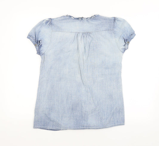 VERO MODA Womens Blue Basic Blouse Size M