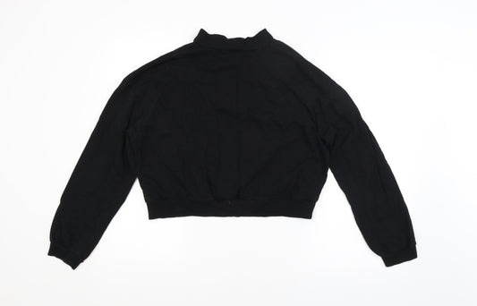 Select Womens Black Striped Pullover Sweatshirt Size 16