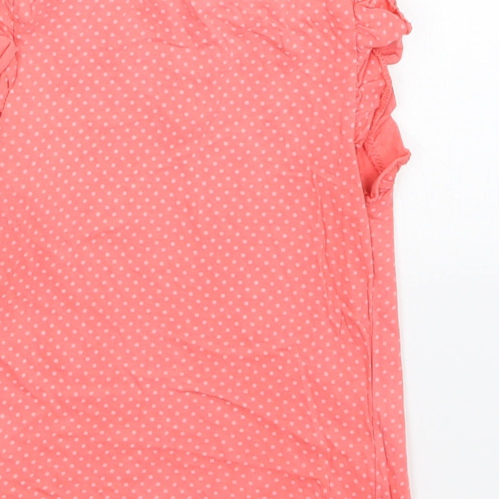 Brand and care label for girl2girl girls’ pink polka dot basic t-shirt, size 2-3, years